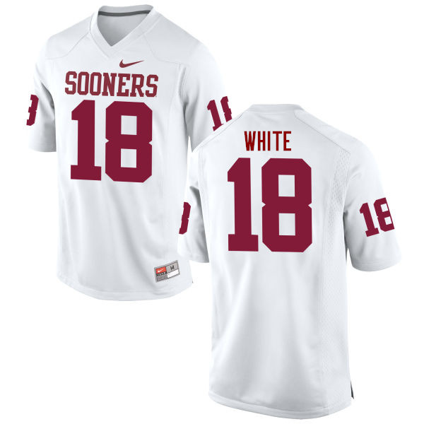 Men Oklahoma Sooners #18 Jason White College Football Jerseys Game-White - Click Image to Close